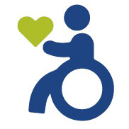 Rollstuhl mit Herz