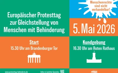 Europäische Protesttag zur Gleichstellung von Menschen mit Behinderung am 5.5.2026